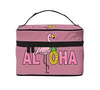 Flamingos and INES Pink Makeup Bag Toiletry Bag for Women Cosmetic Bag Travel Toiletry Bag Makeup Travel Bag Makeup Organizer Big Makeup Bag
