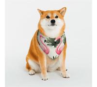 Flamingos and Pineapples Dog Bandanas Medium Adjustable Dog Scarf Triangle Bibs Double Reversible Kerchief Scarf Washable Daily Handkerchief for Medium Large Dog Puppy Cat Gift