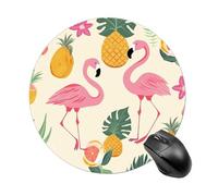 Flamingos and Pineapples Gaming Mouse Pad Funny Mousepad with Non-Slip Rubber Base Cute Mouse Pads for Desk for Women Small Portable Mouse Mat for Laptop Mini Computer Mousepads 7.8x7.8 Inches