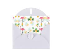 Flamingos And Pineapples Printing Holiday Love Buckle Pearl Paper Bulk With Envelopes Greeting, Thinking Of You Cards 4 X 6inch
