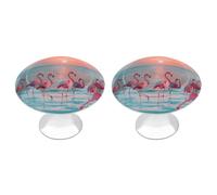 Flamingos at Dusk Cabinet Knobs, 2-Pack Silver Stainless Steel Drawer Pulls with Screws, Elegant Hardware for Dressers, Kitchen,Cabinets & Desks