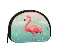 Flamingos Coin Purse Personalized Coin Bag for Women Men Change Purse Small Wallets with Zipper Mini Shell Coin Pouch Outdoor Shopping Change Storage Bag Handbags Gifts