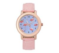 Flamingos Cute Pattern Women's Custom Watch Fashion Soft Strap Wristwatches Gifts for Birthdays Valentine's Day