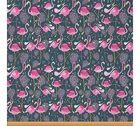 Flamingos Fabric by The Yard,Exotic Bird Floral Reupholstery Fabric for Chairs,Tropical Flamingo Flowers Pattern Waterproof Outdoor Fabric,3 Yards,(L276*W150cm) Pink Gray