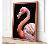 Flamingo's Graceful Curve Canvas Wall Art Print 24x16 Inch