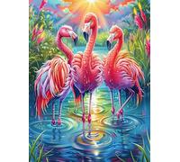 Flamingos in A Lotus Pond 1000 Piece Complete Jigsaw Puzzle Set Wildlife Pet Teens Beginners Educational Challenge Puzzle Fans Group Play Anniversary Creativity & Gift Giving 1000 PCS