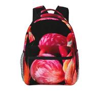 Flamingos In Black Background Print Casual Daily Bookbag, 20 * 29 * 40cm Durable Basic Backpack For Travel And Vacation Classics Daypack