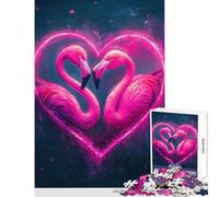 Flamingos in Love for Adults 1000 Piece Puzzle Train Logical Thinking And Problem-solving Relaxing Stress Free Enjoyment (38x52cm)