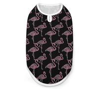 Flamingos in The Dark Print Pet Clothes T Shirt Pets Clothing Vests Tee Tops Dogs Costume Coat For Dog Cat L