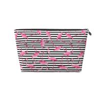 Flamingos K Makeup Bag, Cosmetic Bags Travel Toiletry Bag Make Up Bag for Women, Leather Makeup Bag Organizer, Cute Makeup Pouch Silver