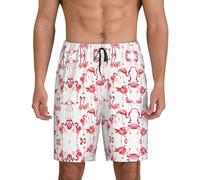 Flamingos Men'S Soft Sleep Shorts, Comfy Lounge Sleeping Shorts Pants Breathable Summer Sleepwear