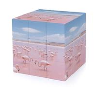 Flamingos of Pink Salt Lake Magic Cube,The Original 3x3 Cube,Speed Cube Problem-Solving Brain Teaser,Easy Turning Sensory Puzzle Toy,Sensory Stress Relief Form Fidget Toys