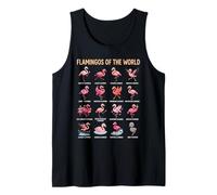 Flamingos of the World Species Chart Bird Educational Art Tank Top