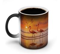 Flamingos on The Beach Color Changing Cup Heat Sensitive | Ceramic Coffee Mugs Hot Cold Funny Gift for Women Men