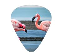 Flamingos On The Beach Exceptional Guitar Pick – Single-Side Full-Print, Abs Material Plectrum – Diverse Thickness For Varied Music Experience – Ideal For Guitars And Ukuleles,Guitar Pick,