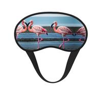 Flamingos on The Beach Print Blackout Sleep Mask - Side Sleeper Eye Cover, Soft Comfort, Perfect for Travel, Meditation