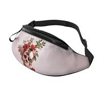 Flamingos On White Bum Bag Waist Fanny Pack - Large Fashion Bumbag for Women Men, Secure Zip Pockets Adjustable Waist Bags for Travel Party Sports Running Hiking Daily Use