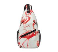 Flamingos On White Crossbody Sling Bag Crossbody Shoulder Chest Bag Shoulder Strap Waist Fanny Pack Men Women