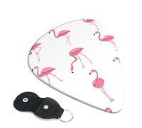 Flamingos on White Guitar Plectrums, 6 Guitar Plectrums, Printed on both sides for Electric Guitar Bass Ukulele (0.46 mm 0.71 mm 0.96 mm)