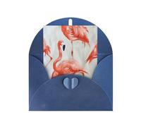 Flamingos on white Print Adorable Blank Cards& Envelopes,Unique Designs Perfect for Festivals, Invitations