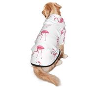 Flamingos On White Print Dog Hoodie For Medium To Large Dogs, Warm, Soft, Breathable Sweatshirt, Easy To Wear Jumper For Winter And Fall, Pet Coat Pullover