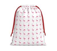 Flamingos On White Print Gift Drawstring Bag Holiday Party Favors Birthday Daily Storage Office Home Decor