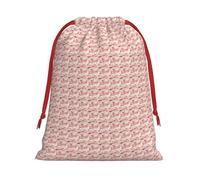 Flamingos On White Print Gift Drawstring Bag Reusable Pouch Birthday Presents Wedding Daily Organizing Events