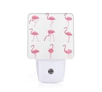 Flamingos On White Print Plug-in Night Light for Bedroom Hallway Dorm Living Room Illumination Home Decor