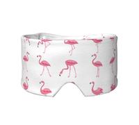 Flamingos on White Print Sleep Eye and Ear Muffs Mask - Adjustable Yoga Travel Headband, Keep Warm Shading Comfortable Aid