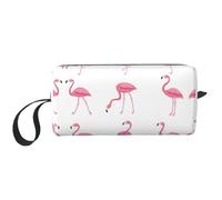 Flamingos on White Print Zippered Organizer Bag, Travel Storage Case, Portable Cosmetic Pouch for Cosmetics, Toiletries