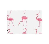 Flamingos on white Printed Heat Insulated Placemats Set of One Size Kitchen Dining Washable Linen Table Place Mats
