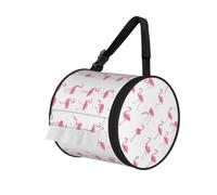 Flamingos on white Printed Portable Tissue Roll Case, Standard-Size Fit, Oxford Cloth for Wall Camping Backpack