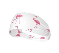 Flamingos On White Printing Double-Sided,Unisex Elastic Sports Headband,Ideal As A Gift for Sports-Loving Friends,Family