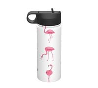 Flamingos On White Printing The Print 18 Oz Stainless Steel Sports Insulated Kettle with Lid for Adult Men Women