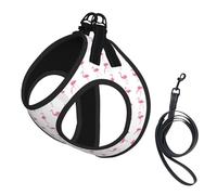 Flamingos On White Service Dog Vest Reflective Adjustable Harness For Small Dogs Breathable Mesh Comfort Fit Easy To Wear Safety Leash Attachment