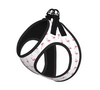 Flamingos On White Service Dog Vest Reflective Adjustable Harness For Small Dogs Breathable Mesh Comfort Fit Easy To Wear Safety Leash Attachment