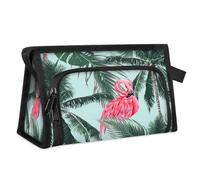 Flamingos Palm Leave Travel Makeup Bag for Women Men Kids Girls Boys Flamingos Multipurpose Wash Pouch Bag Toiletry Cosmetic Toiletries Shower Bag Organizer