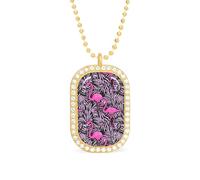 Flamingos Palms Leaves Art Women's Necklaces Pendant Necklace Fashion Diamond Jewelry with Chain