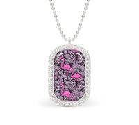 Flamingos Palms Leaves Art Women's Necklaces Pendant Necklace Fashion Diamond Jewelry with Chain