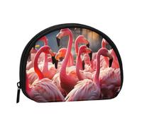 Flamingos Partying Coin Purse Personalized Coin Bag for Women Men Change Purse Small Wallets with Zipper Mini Shell Coin Pouch Outdoor Shopping Change Storage Bag Handbags Gifts