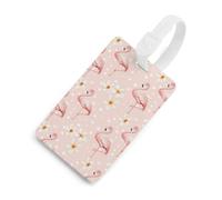 Flamingos Plumeria Polka Dots Luggage Tags for Suitcases Handbag Tag Labels Travel Accessories Privacy Cover ID Label