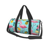 (Flamingos) Print Round Large Travel Bag - Multi-Compartment Organizer Lightweight for Trips & Sports