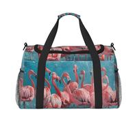Flamingos Print Travel Foldable Waterproof Lightweight Carry On Luggage Bag with Shoulder Strap
