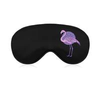 Flamingos Purple Floral Comfortable Sleep Eye Mask Soft Covers for Sleeping with Adjustable Strap