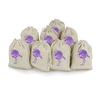 Flamingos Purple Floral Reusable Drawstring Bags 8 Pcs Jewellery Favour Pouch Christmas Halloween Candy