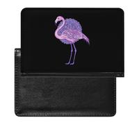 Flamingos Purple Floral Slim Passport Holder Credit Card Cover Travel Essentials Wallet