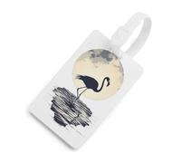 Flamingos Reflection Under The Full Moon Luggage Tags for Suitcases Handbag Tag Labels Travel Accessories Privacy Cover ID Label