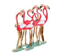 Flamingos Shaped Brooch Pin Alloy Pink Clothes Accessory