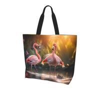 Flamingos Shoulder Bag,Large Capacity Reusable Grocery Shopping Bag,Women'S Ultra-Light Handbag Tote Travel