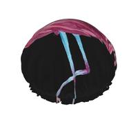 Flamingos Shower Caps Women Men Reusable Waterproof Non-Slip Quick-Dry Hair Large Cap Long Short Hair